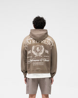 Crest Zip Up Hoodie - Dark Taupe