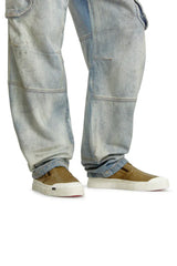 S-Athos-Canvas slip-on sneakers with D embroidery