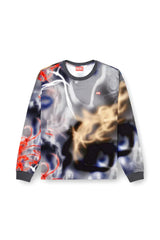 Long-sleeve graffiti-print T-shirt