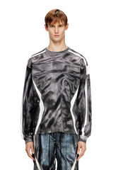 Long-sleeve T-shirt with trompe l'oeil print