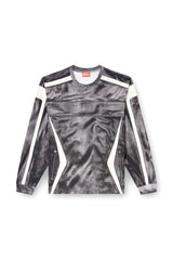 Long-sleeve T-shirt with trompe l'oeil print
